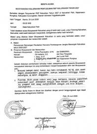 Berita Acara Musyawarah Kalurahan (MUSKAL) Penyusunan Program Pembangunan Tahun 2027